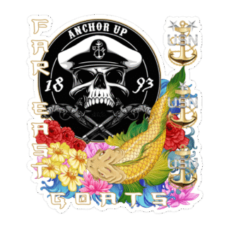 Far East Goats Anchor Up 1893 Sticker