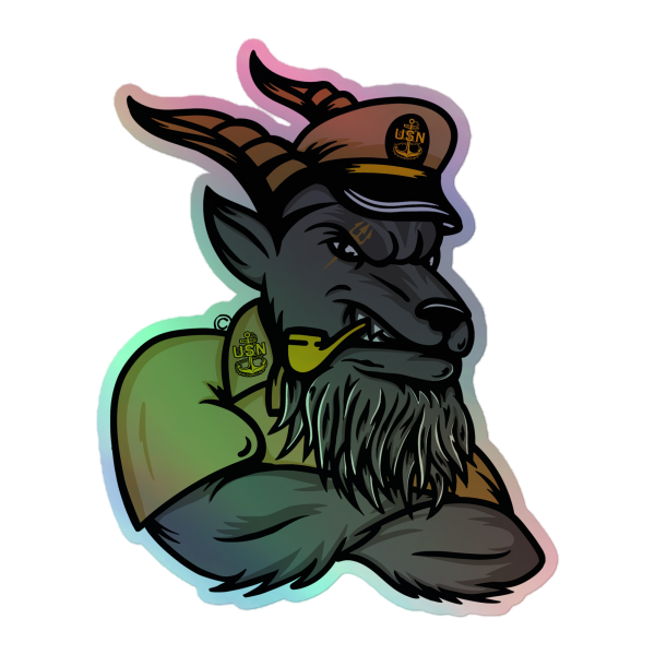 Male Goat Holographic Stickers - Anchor Up 1893