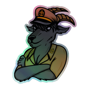 Female Goat Holographic Stickers