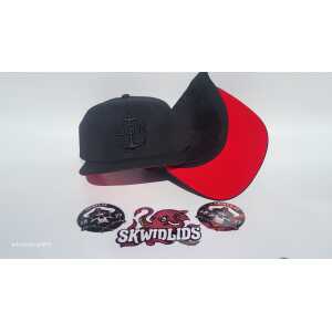 Black on Black Red Bottom FlexFit