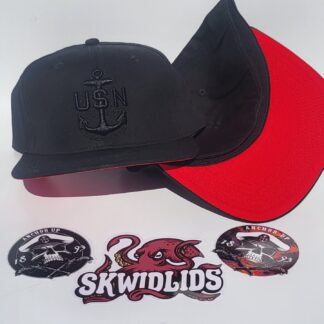 Black on Black Red Bottom FlexFit